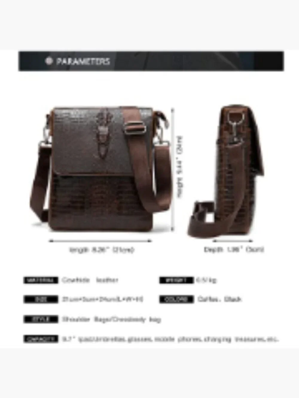 Faux Leather Crossbody Bag Messenger Shoulder Bag
